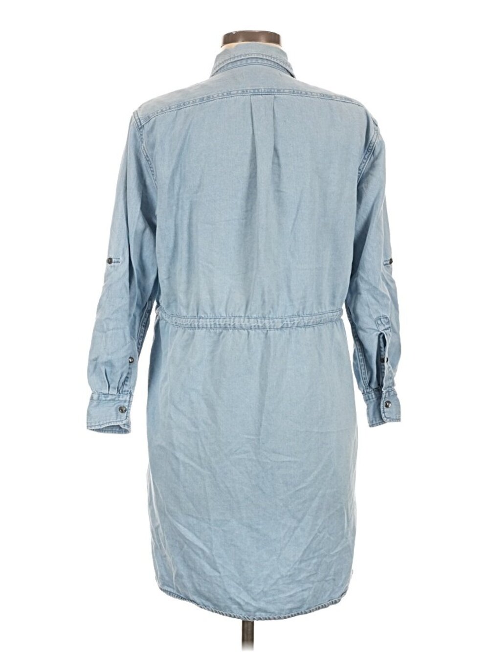 ALLSAINTS Millie Chambray Shirt Dress Blue Size Medium - Picture 5 of 6